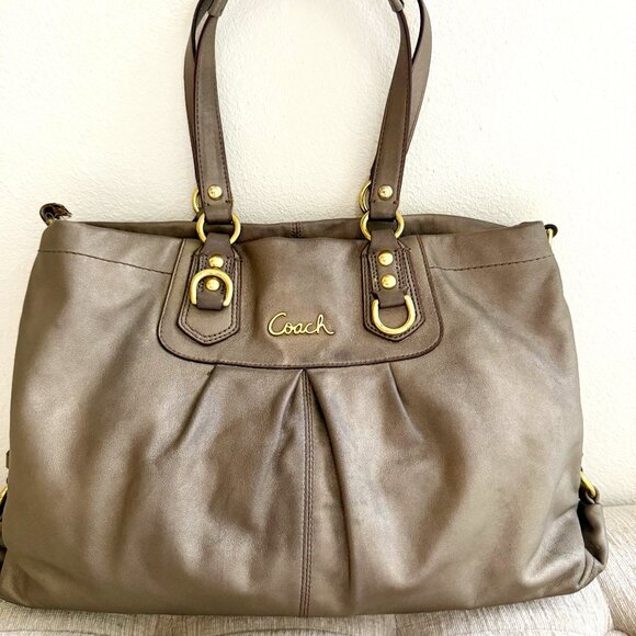 Coach - Ashley Metallic Leather Handbag - Picture 1 of 10